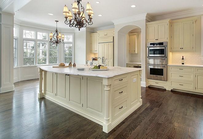 glossy laminate flooring in modern living room in Dunlap CA